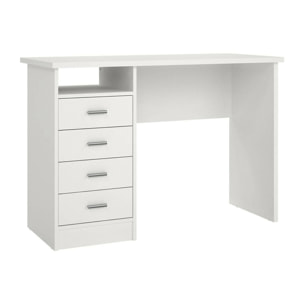 Scrivania Appollo, Scrittoio multiuso, Tavolo per ufficio porta PC, Piano di lavoro, 110x45 h76 cm, Bianco
