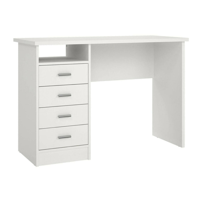 Scrivania Appollo, Scrittoio multiuso, Tavolo per ufficio porta PC, Piano di lavoro, 110x45 h76 cm, Bianco
