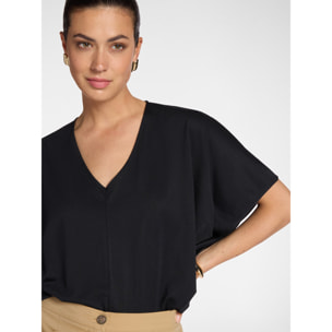 Elena Mirò - T-shirt scollo a V - Nero