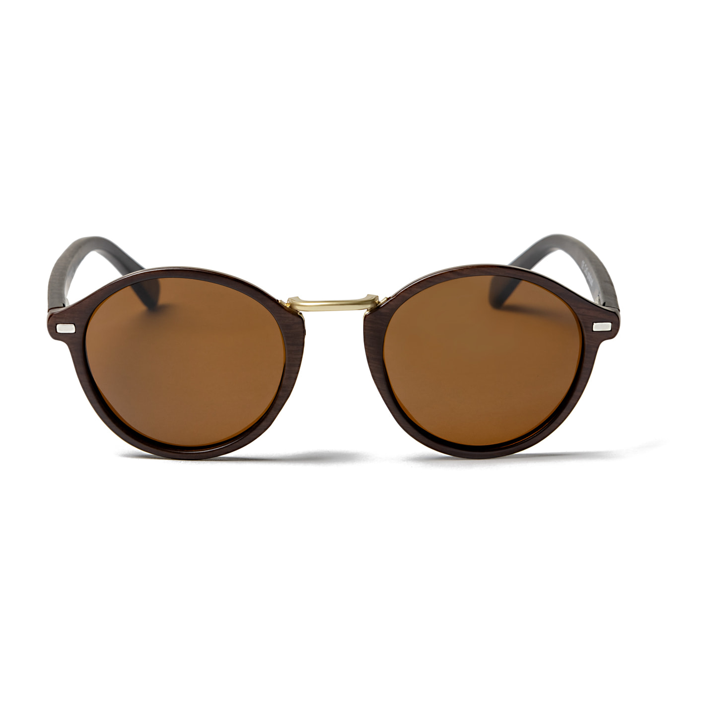 Gafas de sol OCEAN LILLE - Marrón brillante nariz de metal plateado brillante bisagra de metal / Marrón