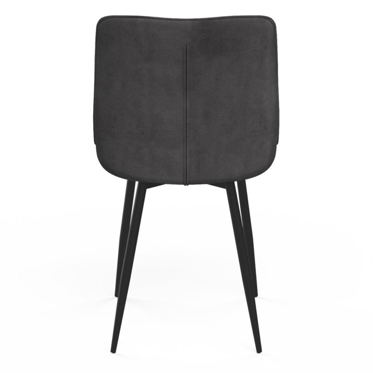 Chaises Melinda en velours - Gris - Pieds noirs