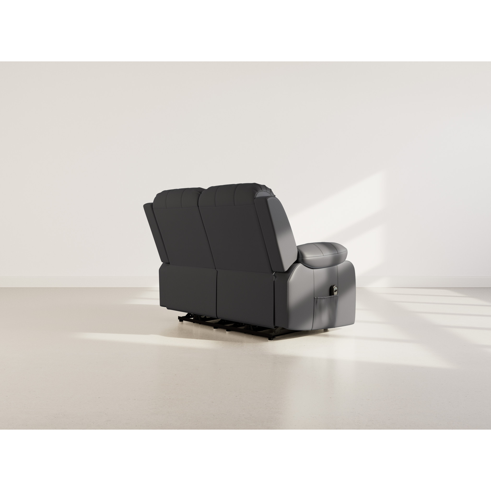 Armand - Canapé 2 places relax électrique en simili - Noir