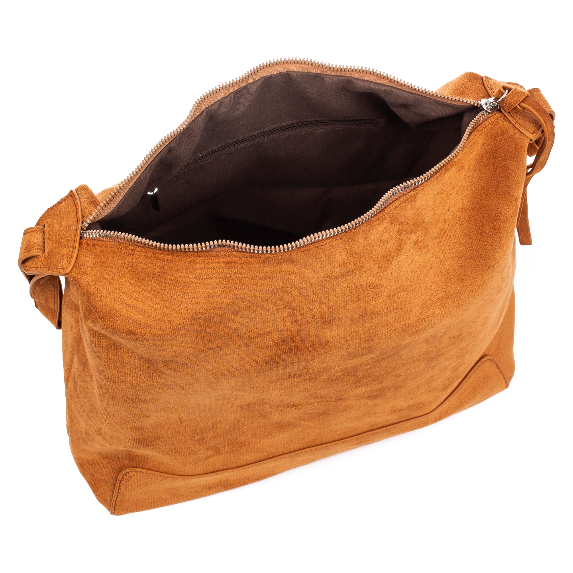 Atella borsa a tracolla grande in pelle scamosciata autentica.