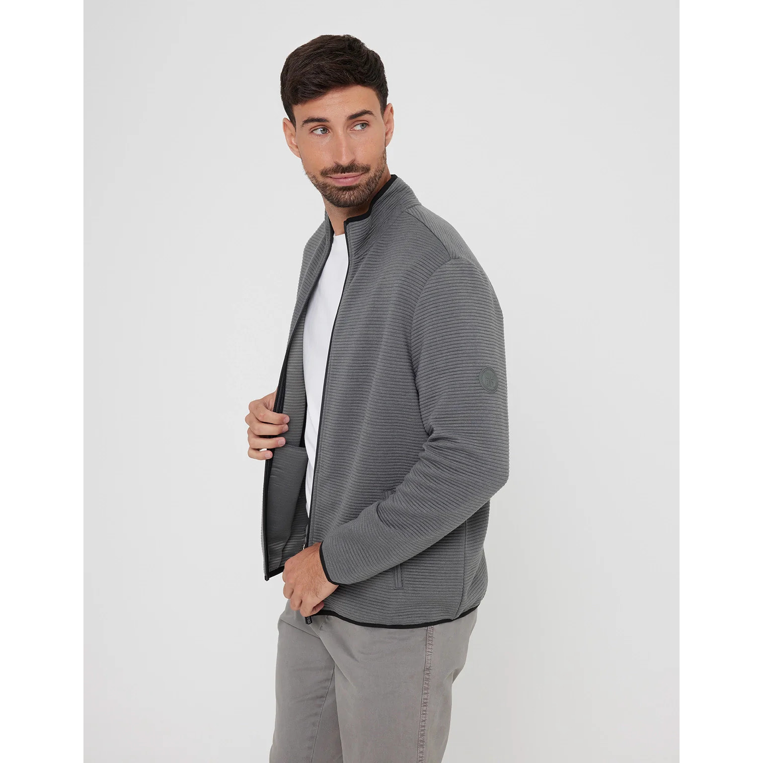 Chaqueta Cremallera Gris - Tigio