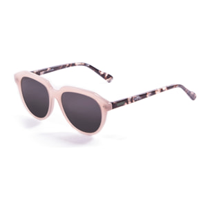 Gafas de sol LENOIR CASSIS - Rosa esmerilada transparente, patilla marrón demi y / Ahumada