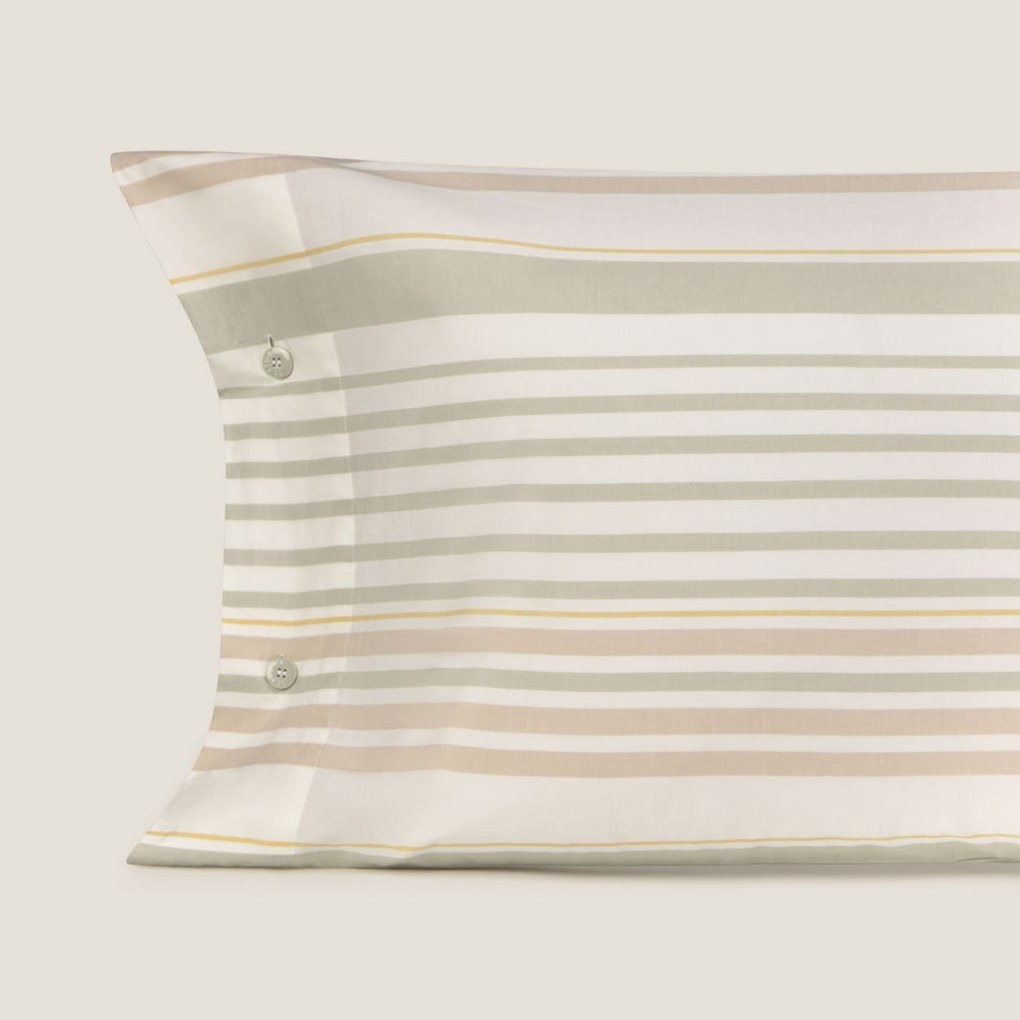 Funda de almohada de algodón 180 hilosrayas Grora color verde 100% Algodón