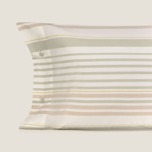 Funda de almohada de algodón 180 hilosrayas Grora color verde 100% Algodón