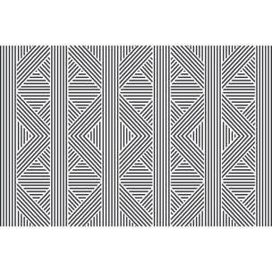 Alfombra de vinilo Zigzag Zen 66x180 cm - PVC antideslizante, vinilica para cocina o salón, lavable, estilo geométrico