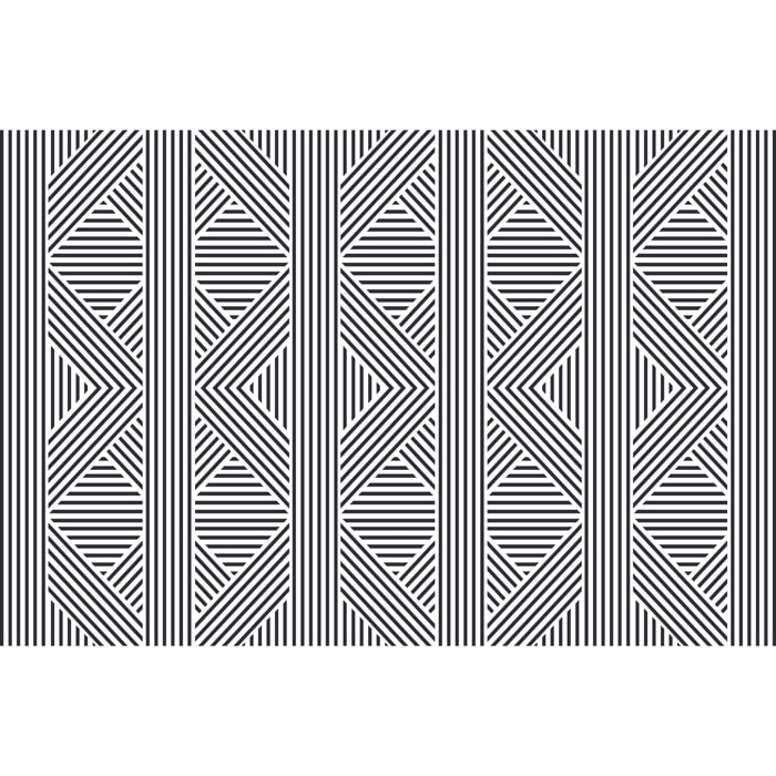 Alfombra de vinilo Zigzag Zen 66x180 cm - PVC antideslizante, vinilica para cocina o salón, lavable, estilo geométrico