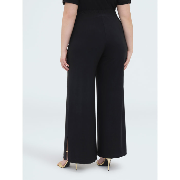Fiorella Rubino - Pantalones Wide Leg de punto - Negro