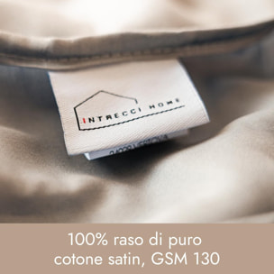 Intrecci Home Lenzuolo con Angoli, Lenzuolo Sotto in Raso di Puro Cotone Satin,Made in Italy, Morbidezza Suprema, Elegante e Confortevole, Tinta Unita