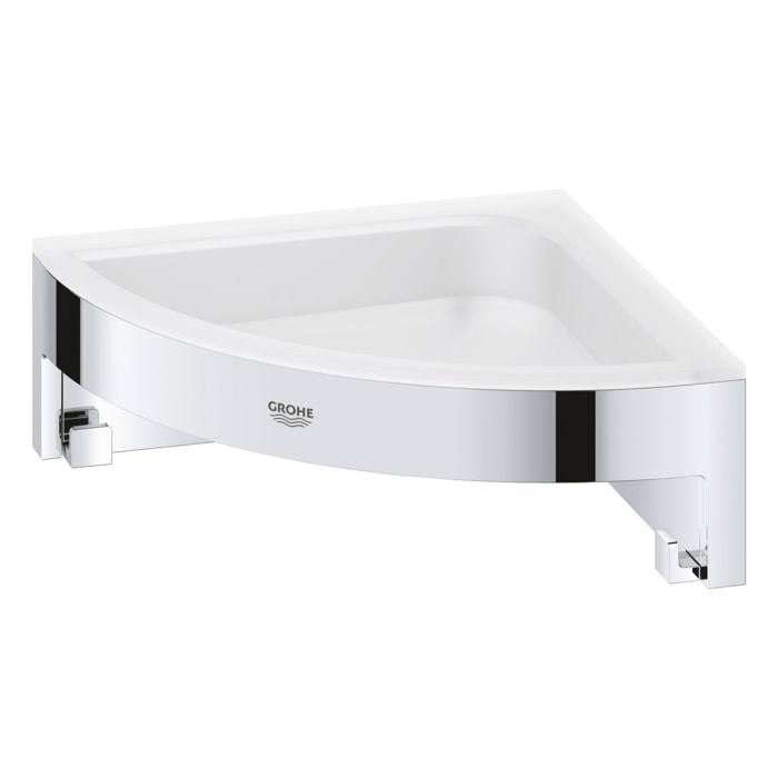 GROHE QuickFix - Start Cube - Tablette de douche d'angle - Finition chromée 41106000 (à visser ou à coller)