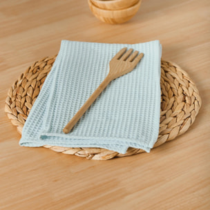 Pack 2 serviette Waffle menthe 45x45 cm