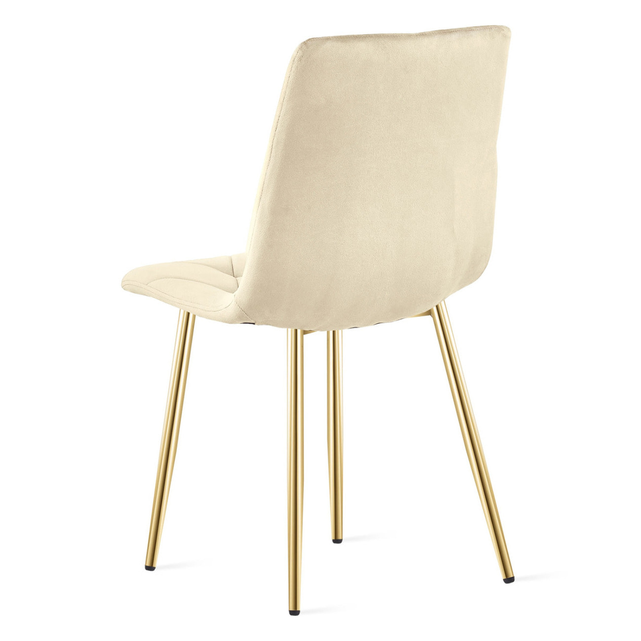 Set di 2 sedie Libra in velluto beige e gambe oro