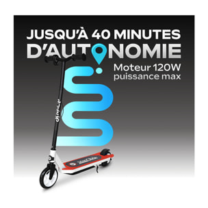 Trottinette Électrique Enfant UrbanGlide Ride 55 Rouge – 30W, 10 km/h, Batterie 12V 5Ah, Autonomie 40 min, 3-8 ans