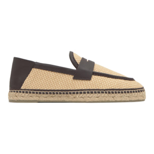 Alpargata Norris plana estilo mocasín en rafia trenzada