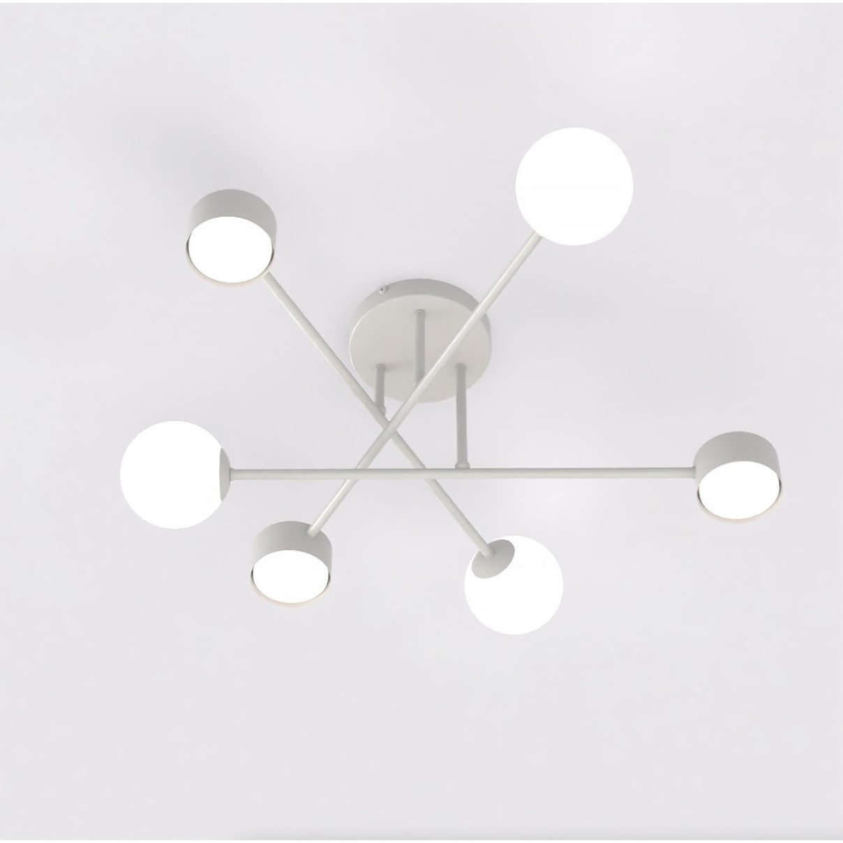 Lampada a sospensione Holon in acciaio bianco opaco