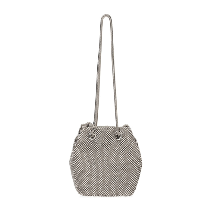 Bolso bombonera mini plateado metalizado