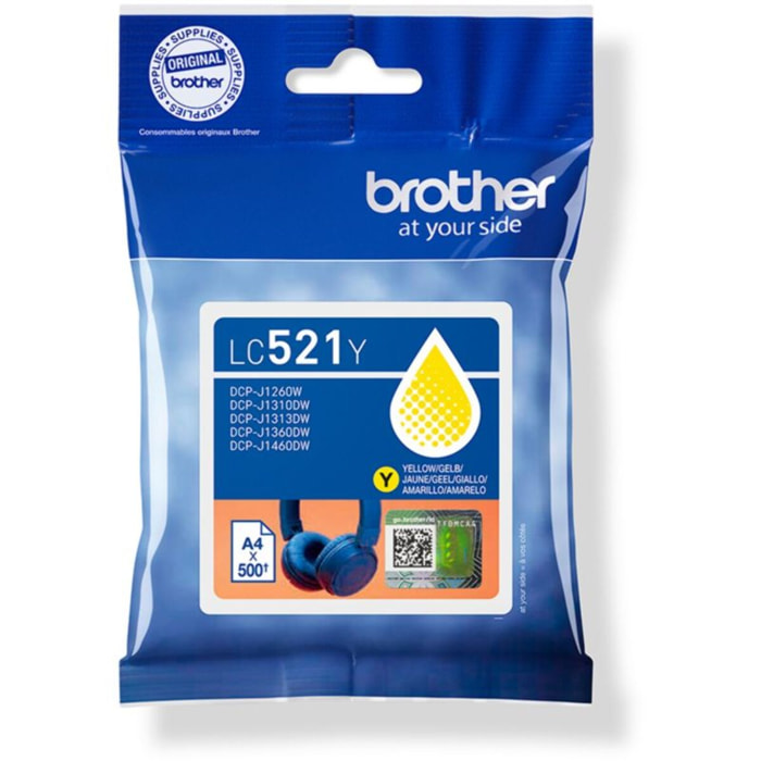 Cartouche d'encre BROTHER Originale LC521 Jaune (Yellow) Standard - LC521Y