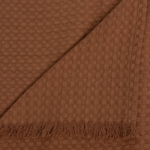 Jeté de lit "Widdy" coton 130x180cm rose terracotta