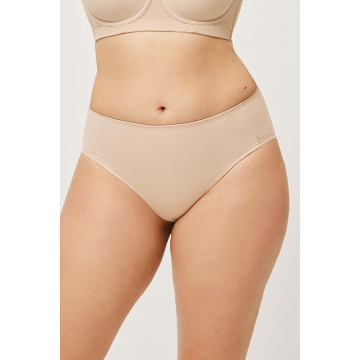 Slip midi riducente basico a compressione media beige