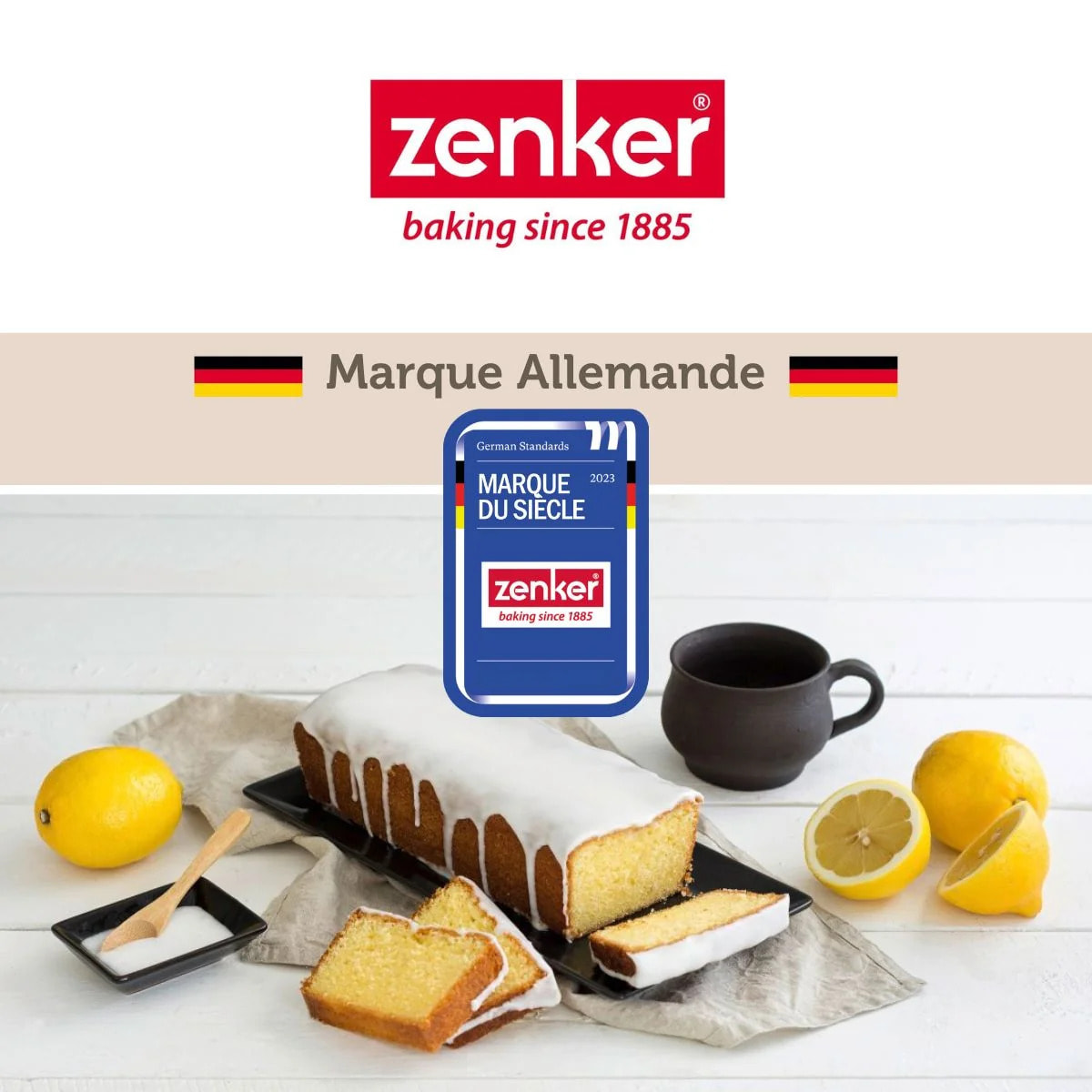 Set de 8 ustensiles de pâtisserie avec 4 moules à gâteaux 2 bols 1 spatule pâtisserie et 1 verre doseur Zenker Smart Pastry