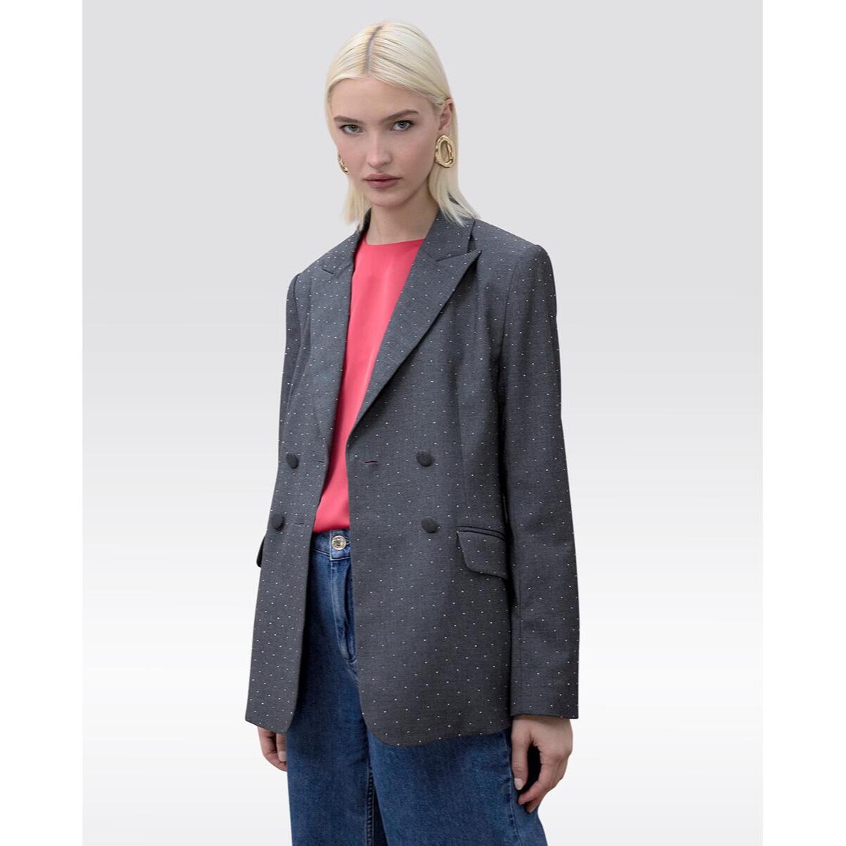 Blazer doppiopetto con strass