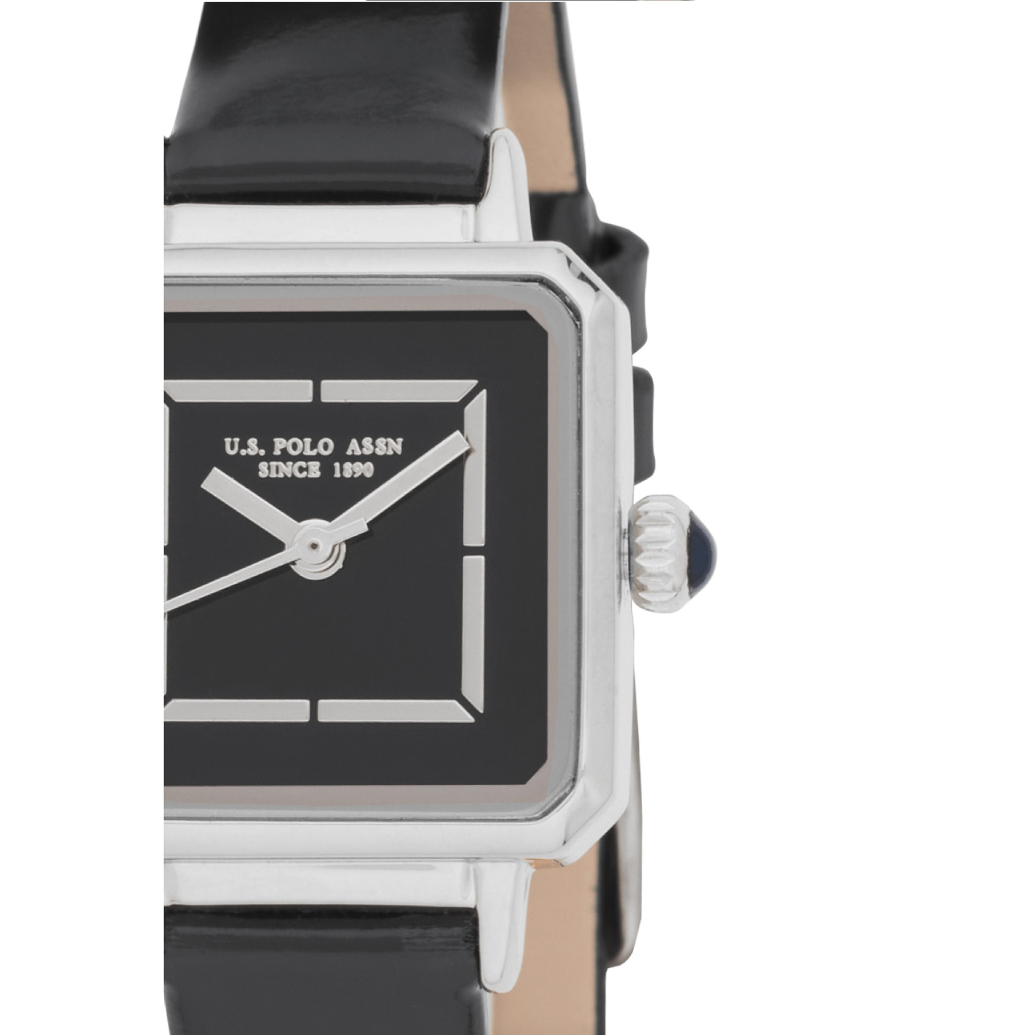 Orologio U.S. Polo Assn. in pelle nera