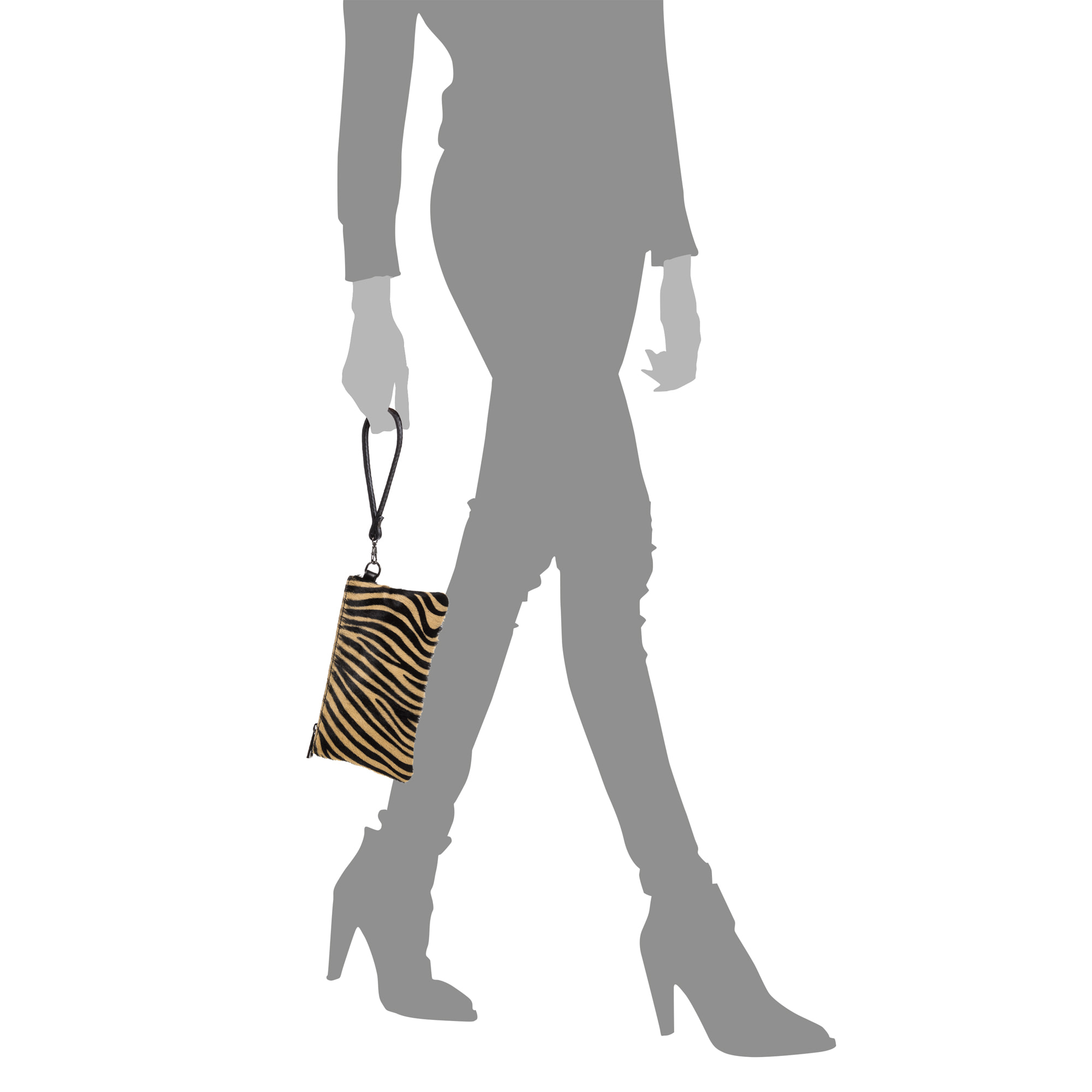 Fiorella Bolso de mano Mujer.Piel auténtica Sauvage Cavallino Tigre