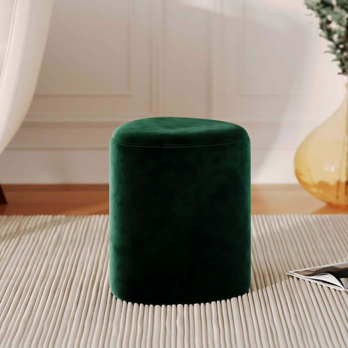 Pouf en velours vert - Emmy