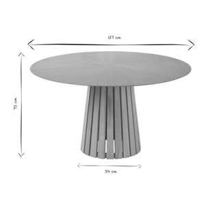 Table à manger ronde en bois clair chêne D137 cm DITA