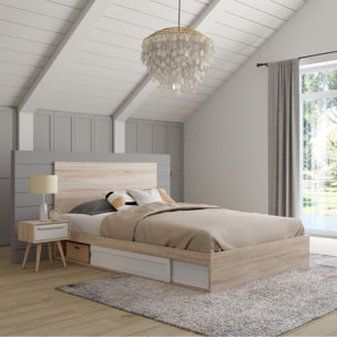 Lit Orem 140x190cm tiroir coulissant