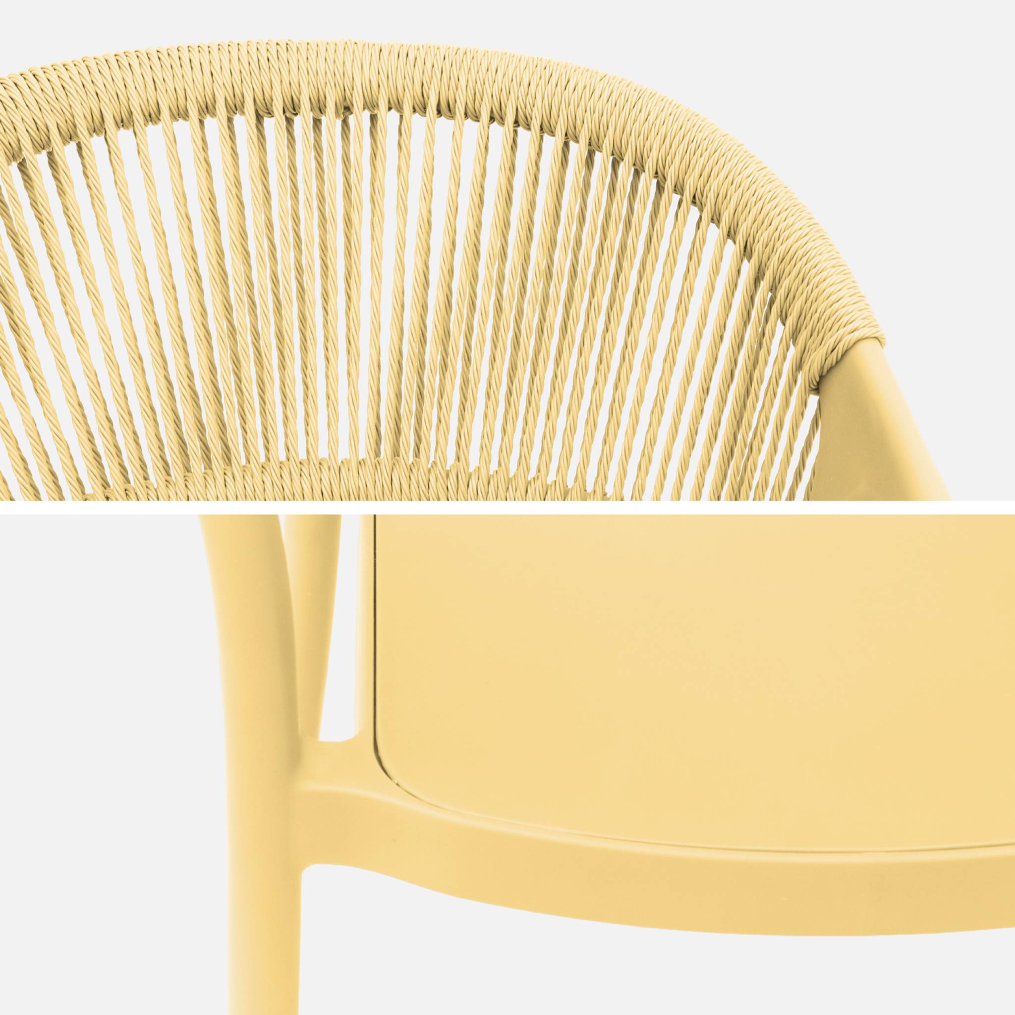 Chaise de jardin empilable avec effet corde (lot de 4) JOVIA