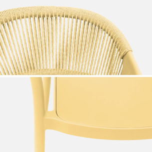 Chaise de jardin empilable avec effet corde (lot de 4) JOVIA
