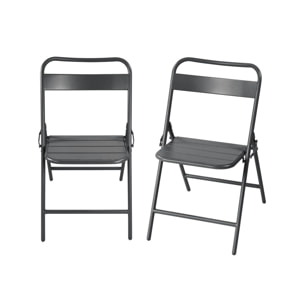 Chaise de jardin pliante acier (lot de 2) AMÉLIA