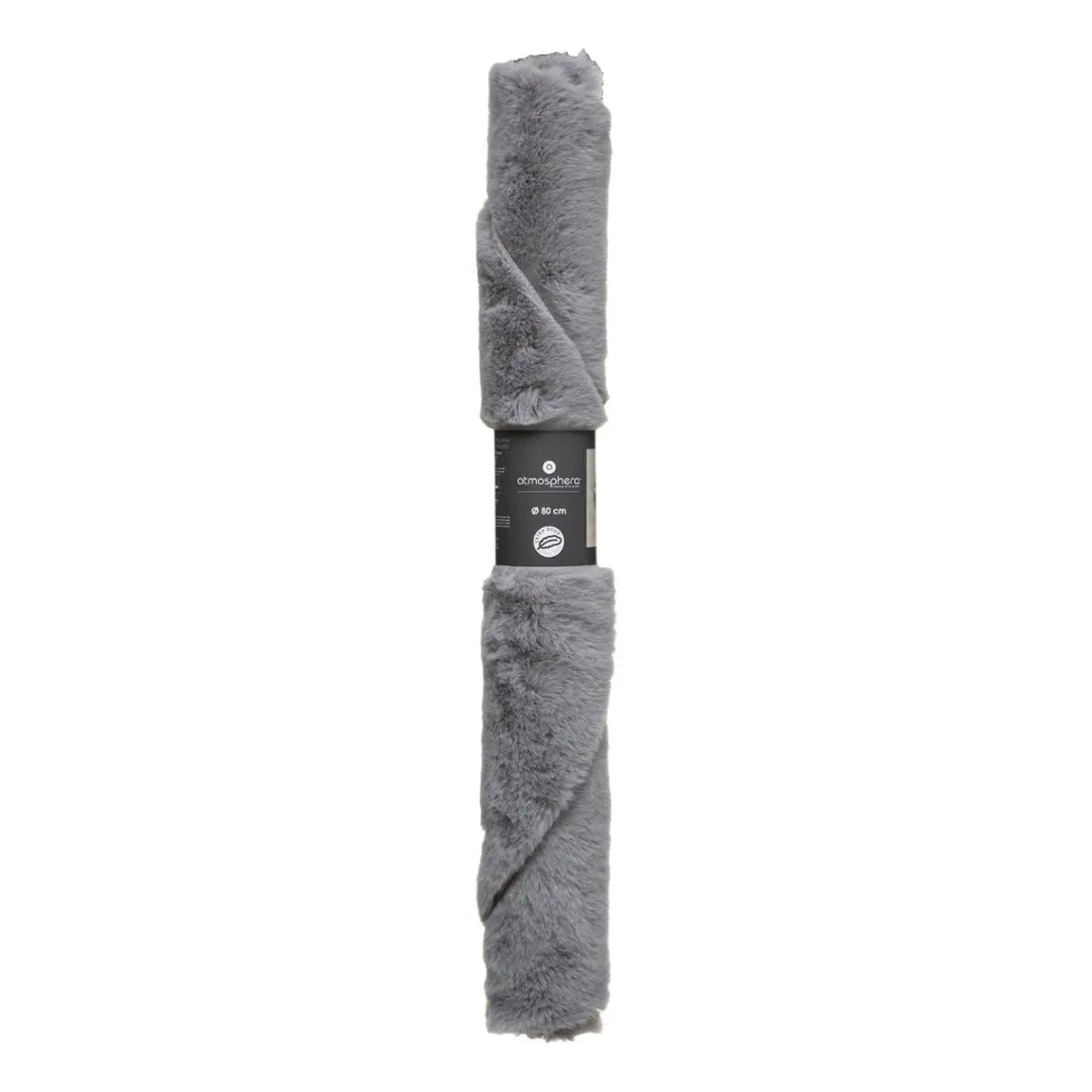 Tapis effet fourrure gris D80cm