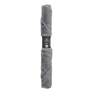 Tapis effet fourrure gris D80cm