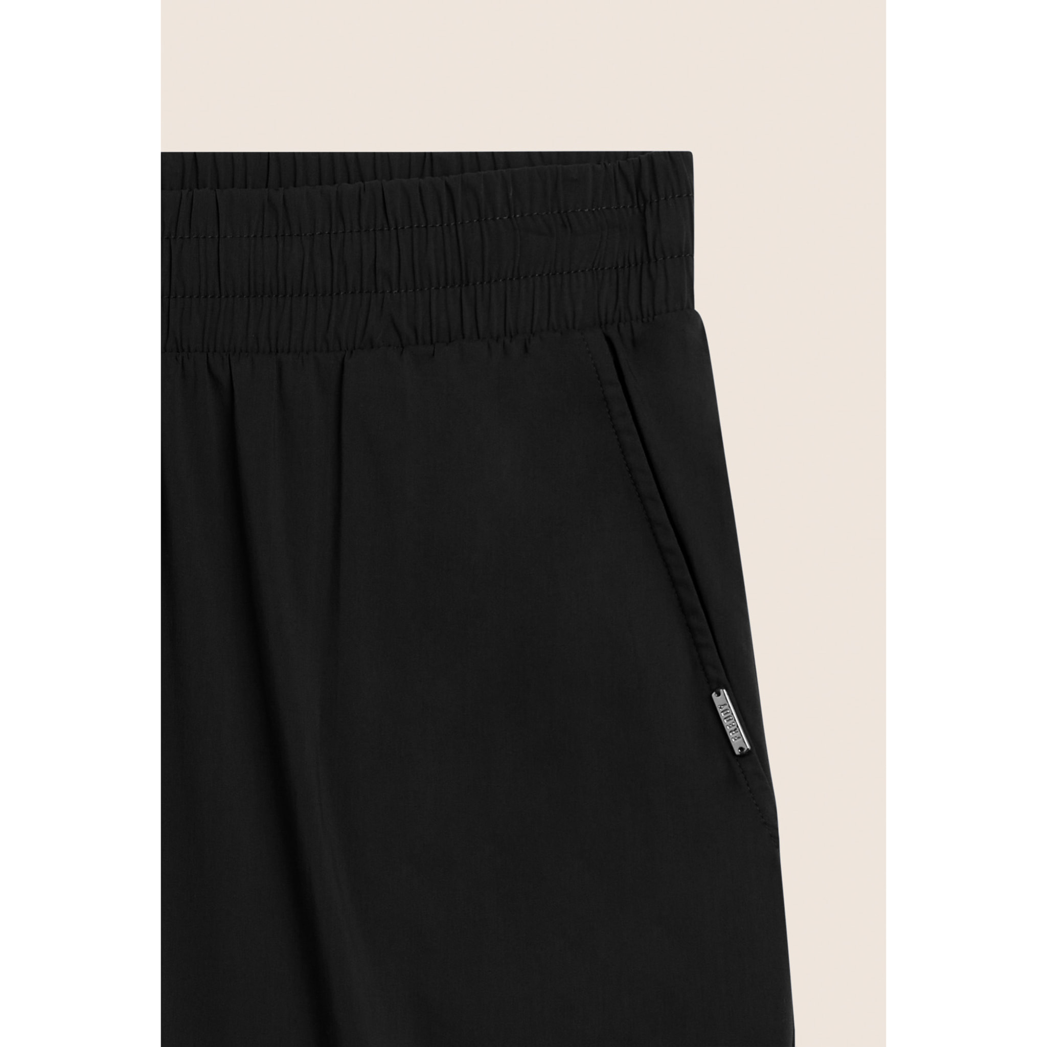 Pantaloni Cropped Fit a Carota in Popeline elasticizzato