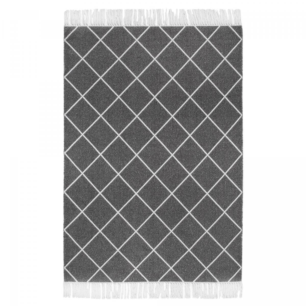 Tapis salon et chambre tissé en coton motif géométrique HAPO