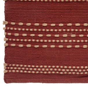 Tapis "Bota" - coton et jute - rose terracotta - 70x140 cm