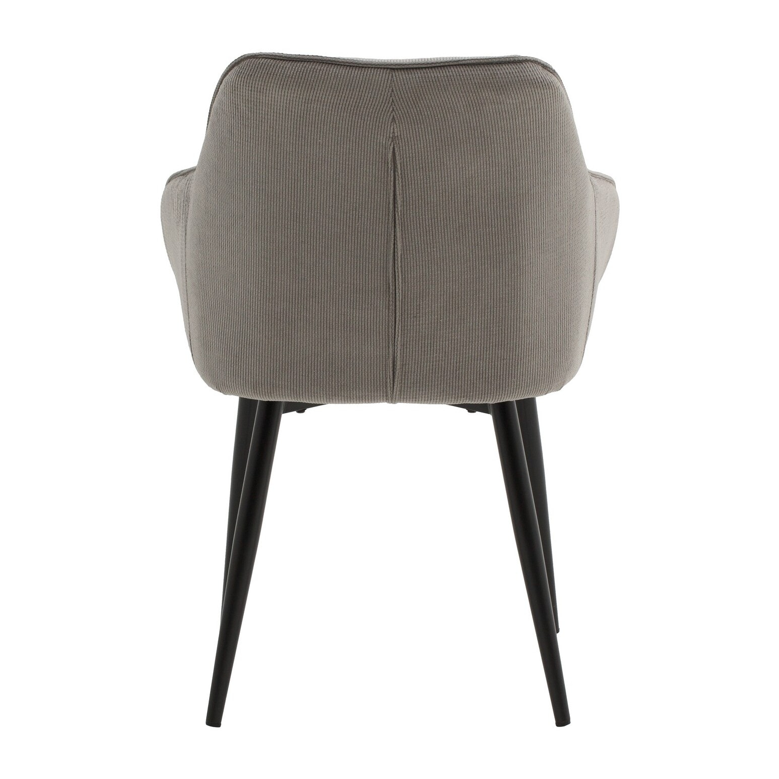 Set di 4 poltroncine HAMMERSMITH in tessuto grigio e gambe in metallo nero, con braccioli
