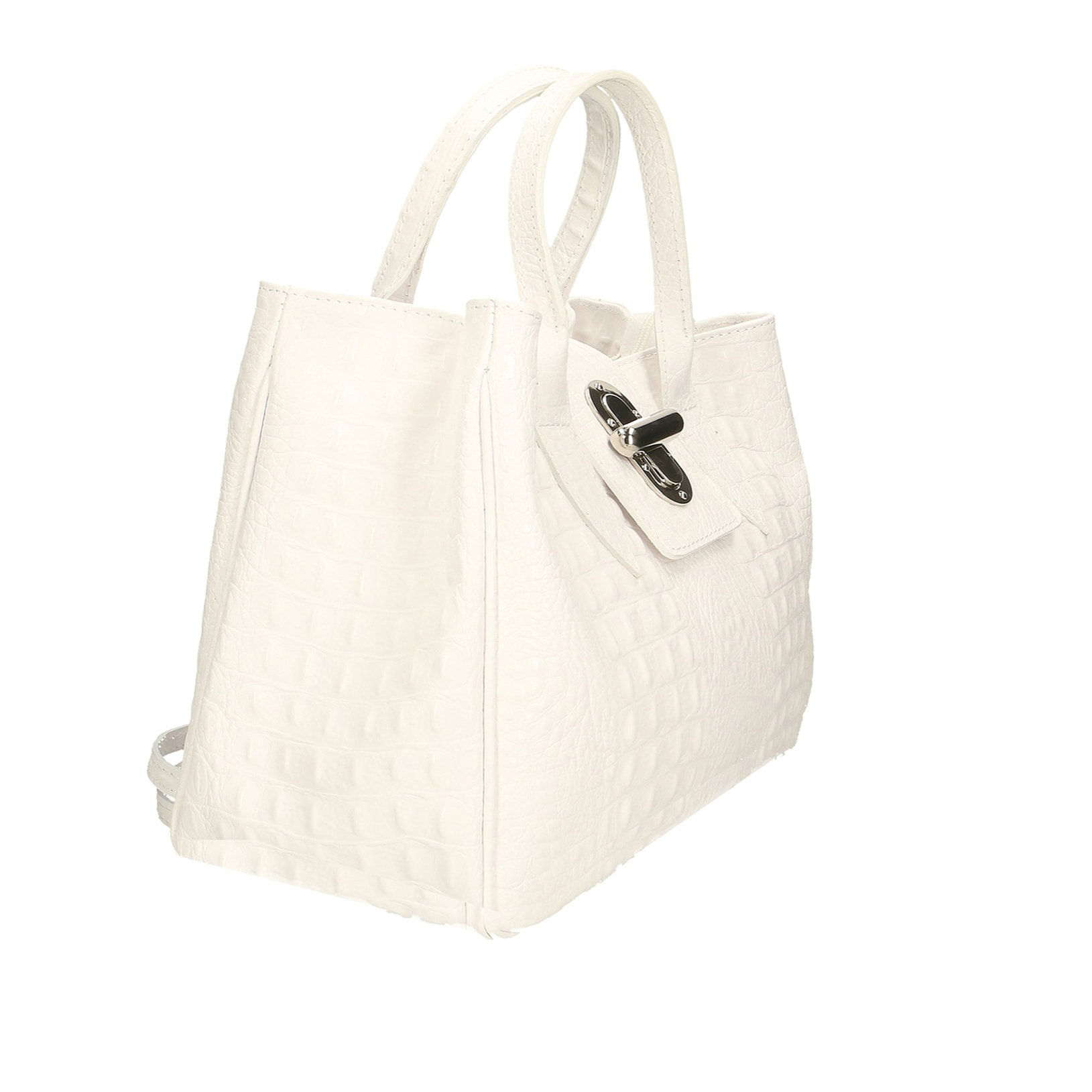 Borsa a mano da donna - Modello Ascoli - Pelle stampata cocco - 35.0 x 25.0 x 15.0 cm