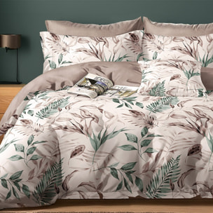 Parure housse de couette avec taie à volant 100% coton - Elisfilis