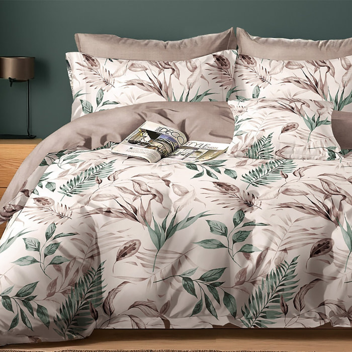 Parure housse de couette avec taie à volant 100% coton - Elisfilis