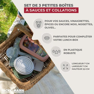 Lot de 4 boîtes à snacks 13 cl avec 3 boîtes à sauce Fackelmann Storage