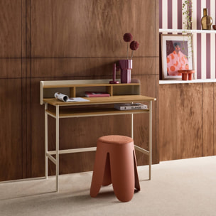 Bureau métal et décor bois 3 niches MOLTO