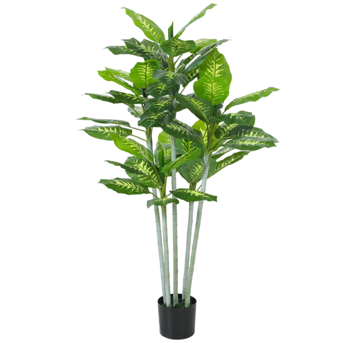 Plante artificielle Calathea H.150cm tronc branches lichen feuilles grand réalisme