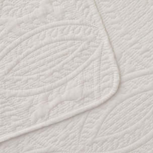 Colcha acolchada ultrasonido Fofalu color blanco 100% Algodón