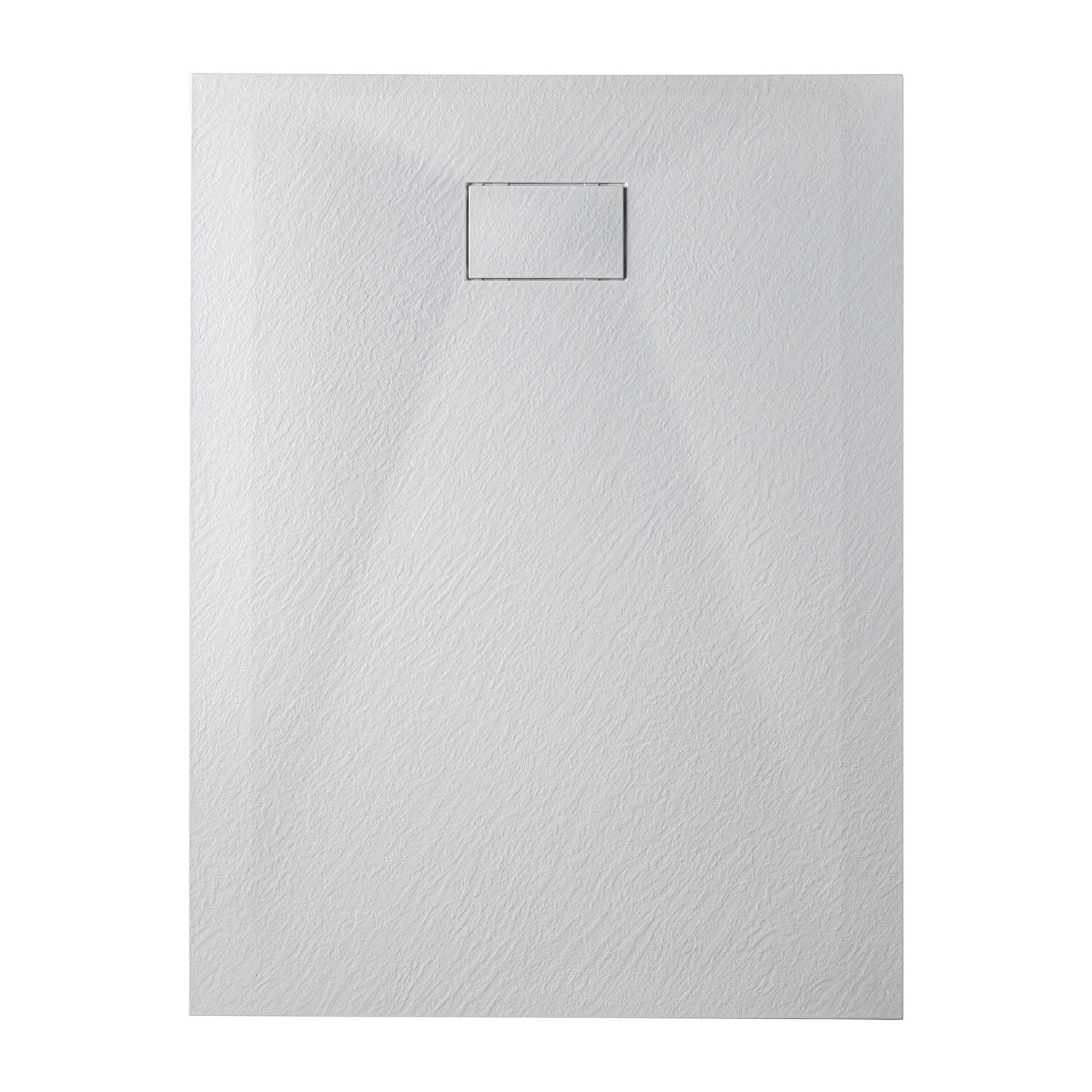 Essential 120x80 cm receveur de douche rectangulaire à poser SMC avec surface effet pierre, blanc (CERAES12080W)