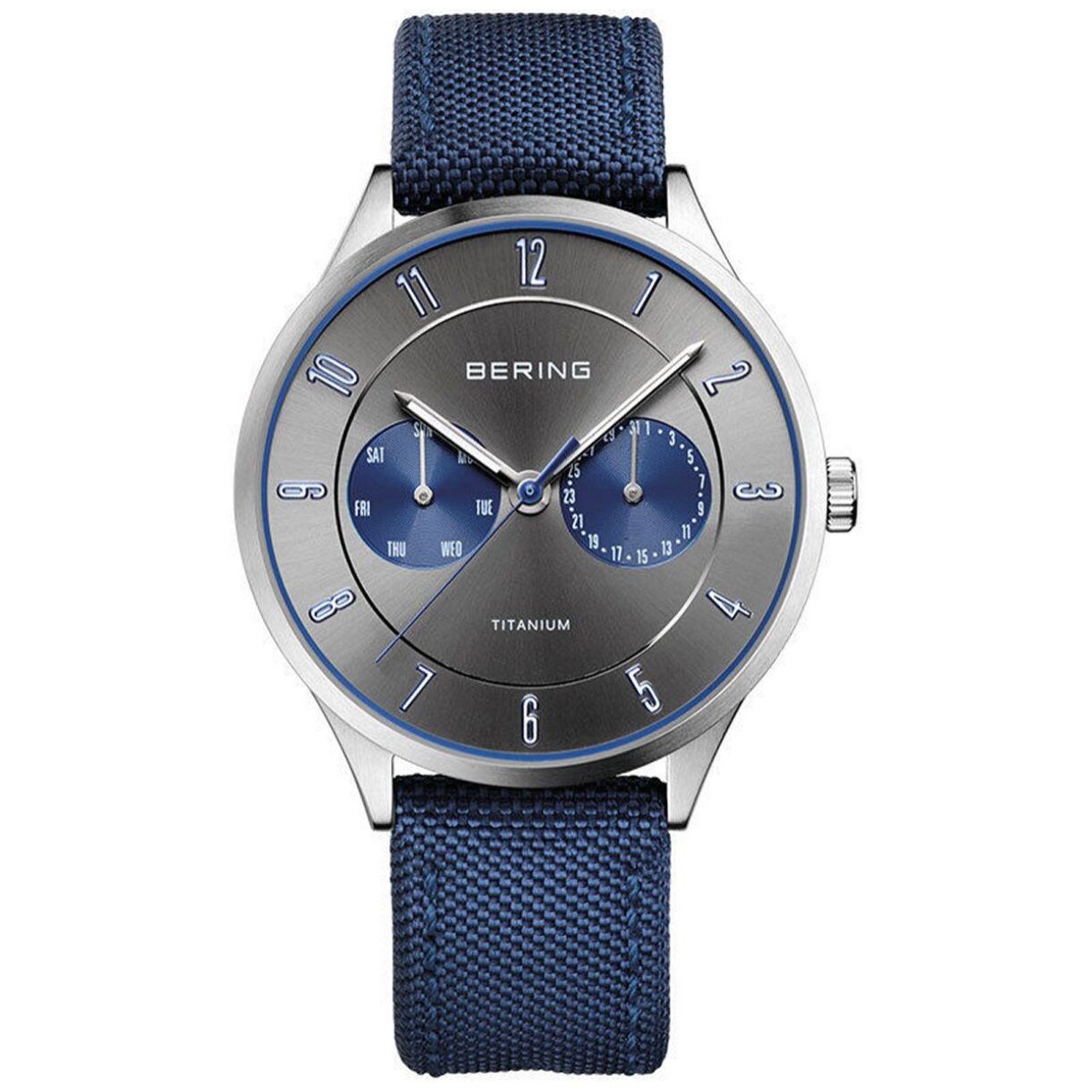 Reloj Bering 11539-873 Hombre Analogico Cuarzo con Correa de Tela